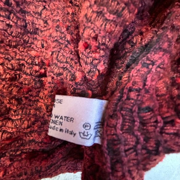 Women's XL Rust Red Cardigan Sweater Textured Knitted Button Front Long Sleeve - Picture 4 of 8